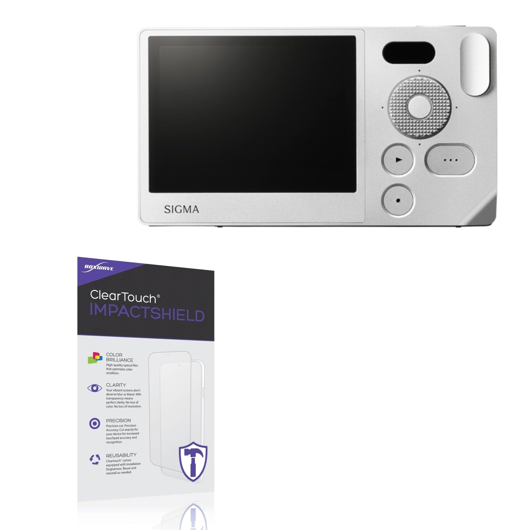 BoxWave Screen Protector Compatible with Sigma BF - ClearTouch ImpactShield (2-Pack), Impenetrable Screen Protector Flexible Film