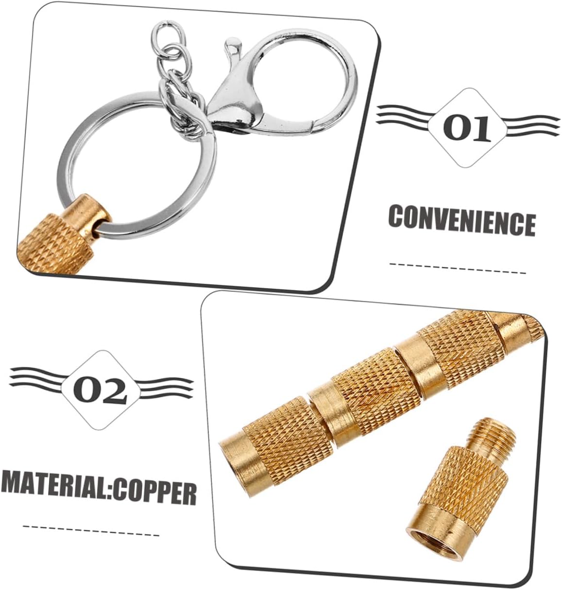 Holibanna 2pcs Copper Tire Pressure Release Tool Auto-Stop Tire Deflator Valve for Cars and Suvs Off-Road Quick Bleeder Accessories