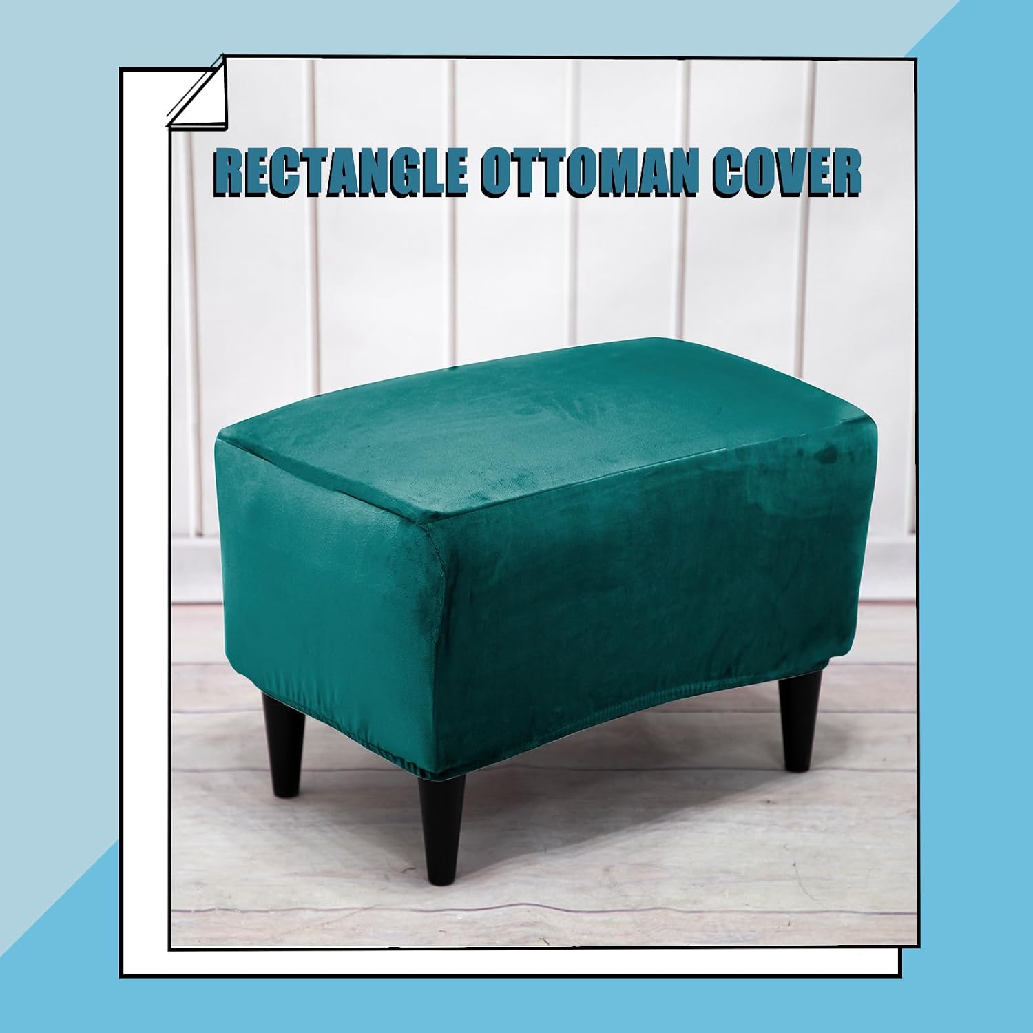 Wingback Chair Covers 2 Piece Set and Ottoman Slipcover