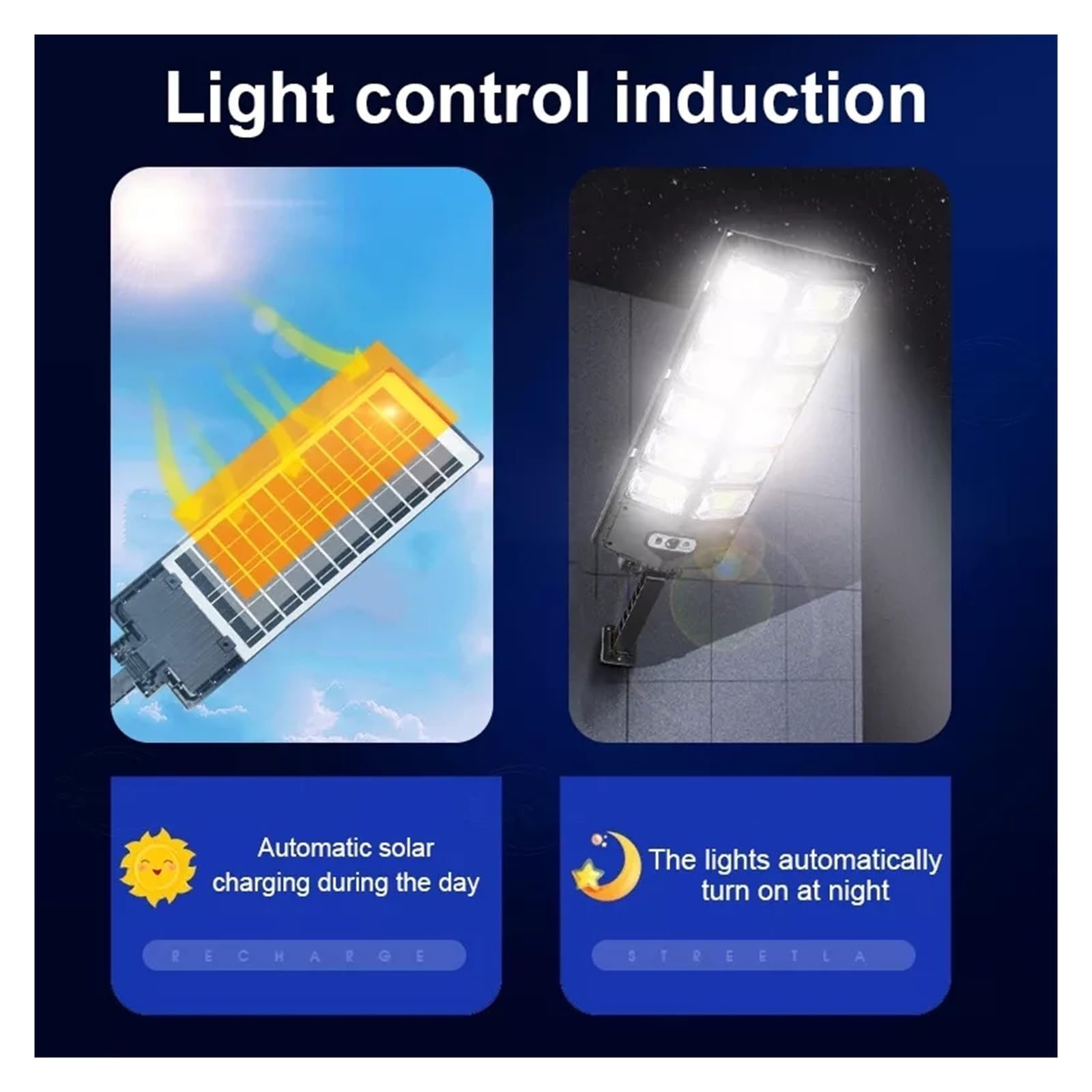 Lampy Solarne Zewnątrz, 504 LED Solar Street Lights Zewnętrzny czujnik ruchu słonecznego o dużej mocy Kinkiet Yard Garaż Ogród Bezpieczeństwo Zdalne światło powodziowe,Do ogrodu, ulicy, werandy(120LE