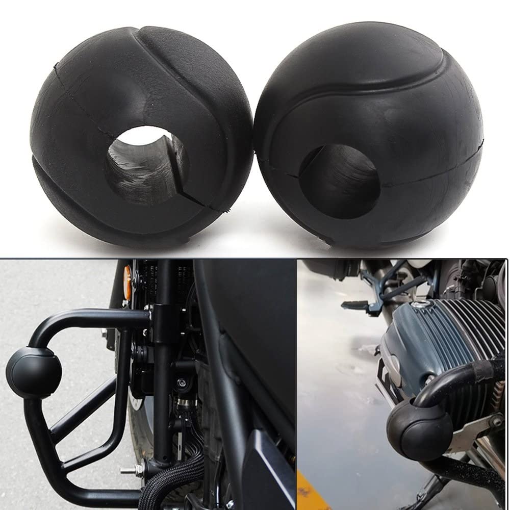 Forcelle per Moto per Harley Bumper Slider Protezione in Gomma 24-32mm Motocicletta Anti Caduta Crash Bar Tubi Bar Guard Ball Tamponi Paratelaio Moto