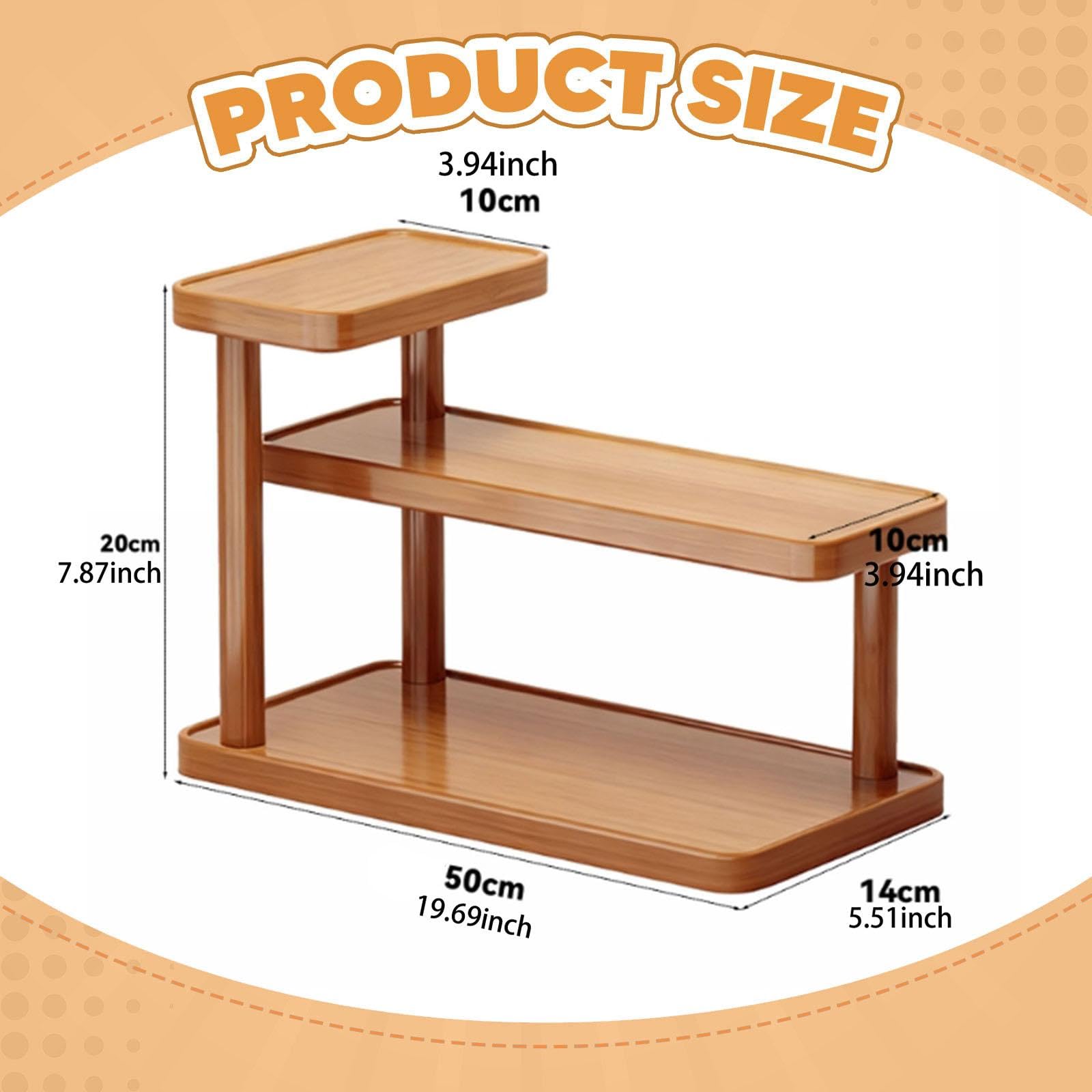 Estante Expositor de Mesa para Perfumes, Soporte de Madera Multifuncional para Cosméticos, Organizador de Almacenamiento para Escritorio de Oficina O, 50cm
