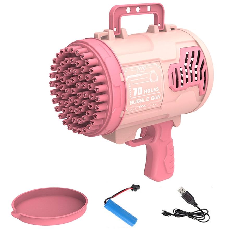 Amazon.co.jp: 充電式 70穴バブルガン シャボン玉 電動