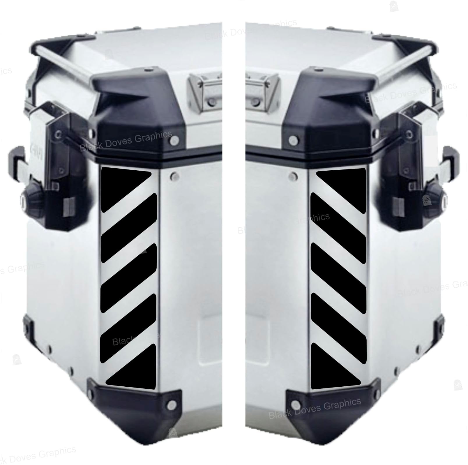 2pcs Adhesive Reflective GIVI Trekker Outback 37 48L SIDE Panniers (Black 071)