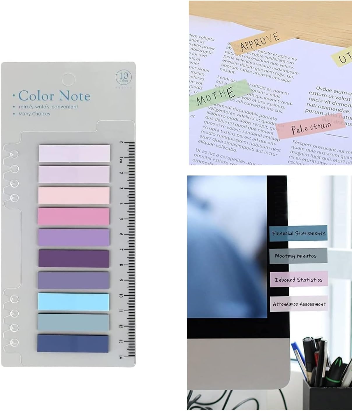 UCRAVO Sticky Tabs Transparent Sticky Notes Writable and ...