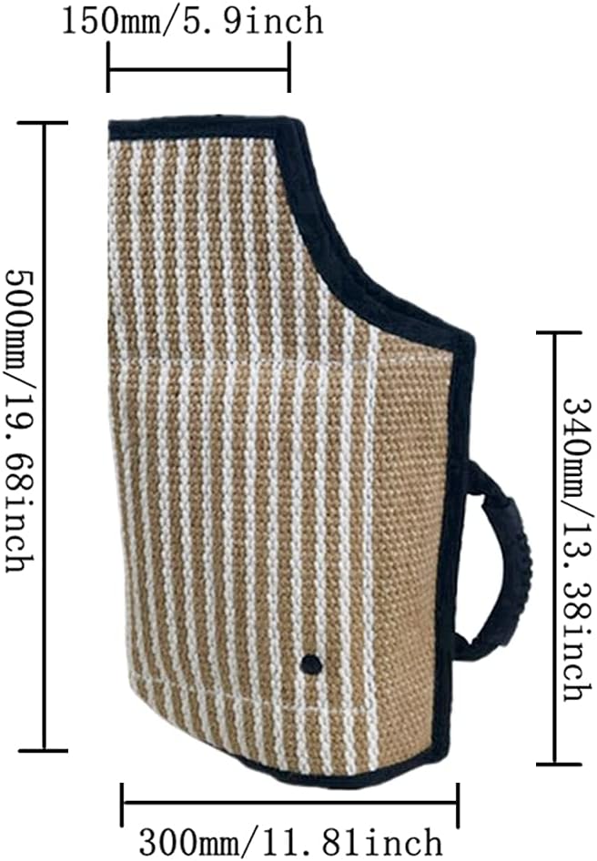 Dog Bite Sleeve Jute Training Equipment Safe Padded Biting Arm Sleeve for K9, IPO, Schutzhund & Puppy Training Tugs Toy for Young Dogs Work Dog German Shepherd Mastiff Playing (Black)