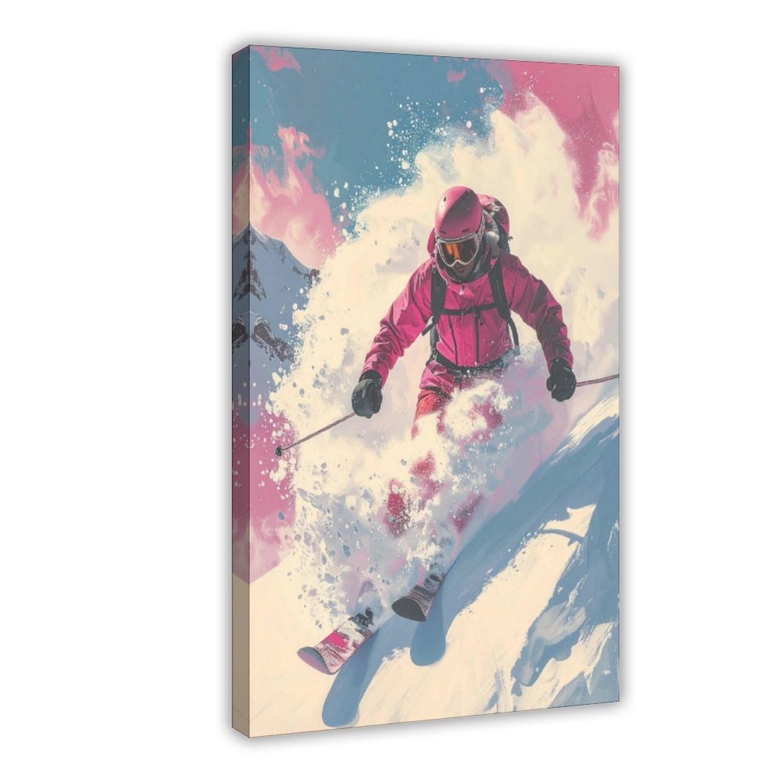 MRYCQ Vintage Skier Poster Canvas Poster for Dorm Room Decor Gift