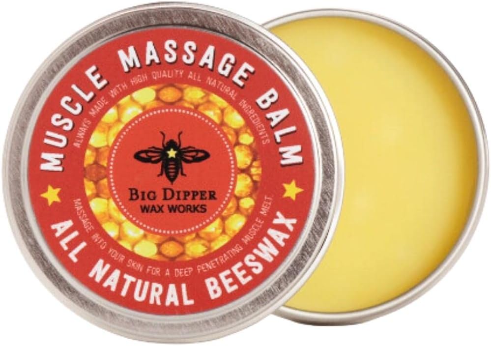 Big Dipper Wax Works Muscle Rub, Beewax Muscle Massage Balm, 2oz