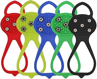5 colores, agarre fuerte, 5 tachuelas, antideslizantes, para nieve, hielo, escalada, hielo, crampones, invierno, escalada, zapatos antideslizantes