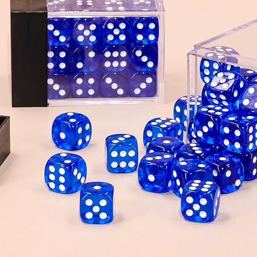 Miniatura 69 de Juego de 36 dados mini de 0.472 in, 6 caras, juego de dados con patrón de perlas, 6 dados estándar para Yahtzee, Bunco o enseñanza de matemáticas