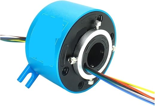 Through Bore Slip Ring Rotary Joint Through Hole Slip Ring 2/6/12/18/24 Channels 2A/5A/10A Current Slipring Hollow Rotate Connector Hole 8-100mm Conductive Rings12X56mm 6CH 10A