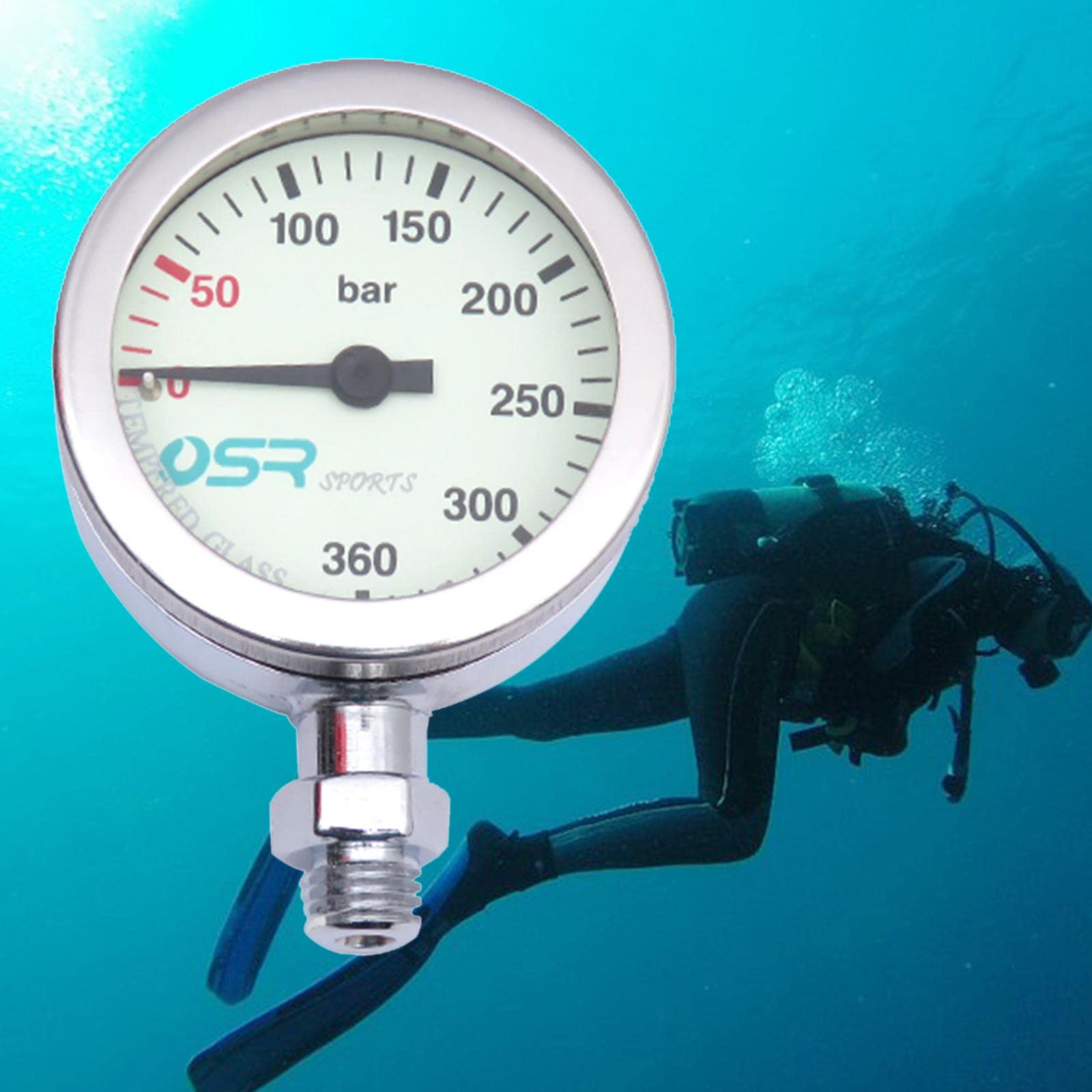 Manomètre en laiton pour plongée sous-marine avec double lectures lumineuses
