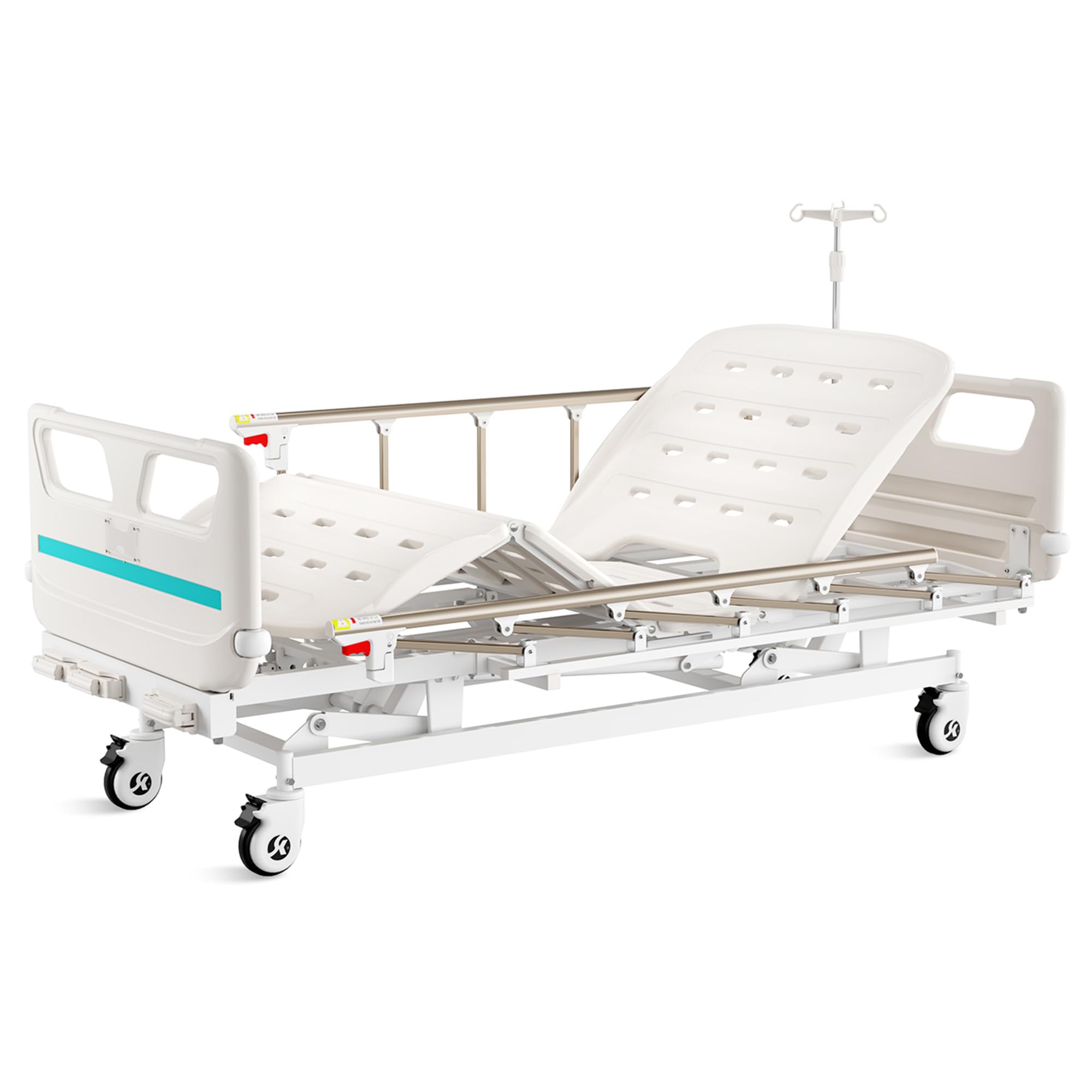 GIMA 44742 Letto a 4 Sezioni ad Altezza Variabile con 3 Manovelle e con Ruote