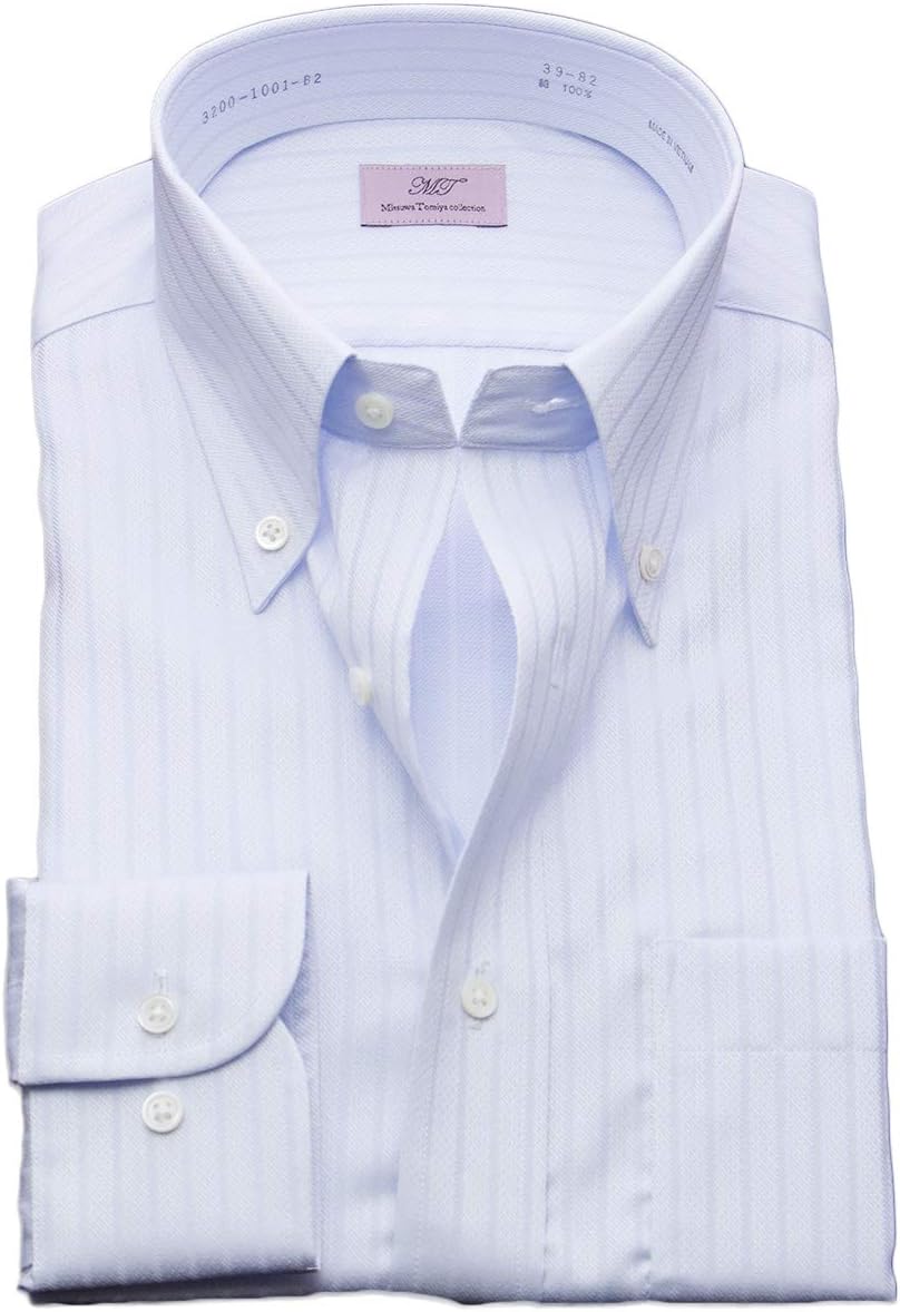 [ミツワトミヤコレクション] ワイシャツ 形態安定 長袖 スリム 綿100 ボタンダウン サックス 1001-B2 ミツワトミヤコレクション] ワイシャツ 形態安定 長袖 スリム 綿100 ワイドカラー サックス 1001-W1 ＭＴ＼Ｍｉｔｓｕｗａ Ｔｏｍｉｙａ  Ｃｏｌｌｅｃｔｉｏｎ] [ミツワトミヤコレクション] ワイシャツ 形態安定 長袖 スリム 綿1 【Mitsuwa Tomiya collection】 ワイシャツ ...