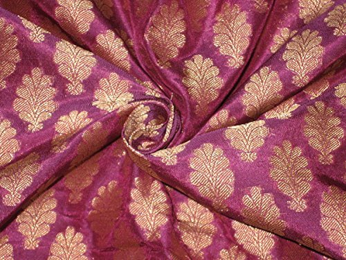 Brocart de soie violet or métallique pour confection de robe de soirée