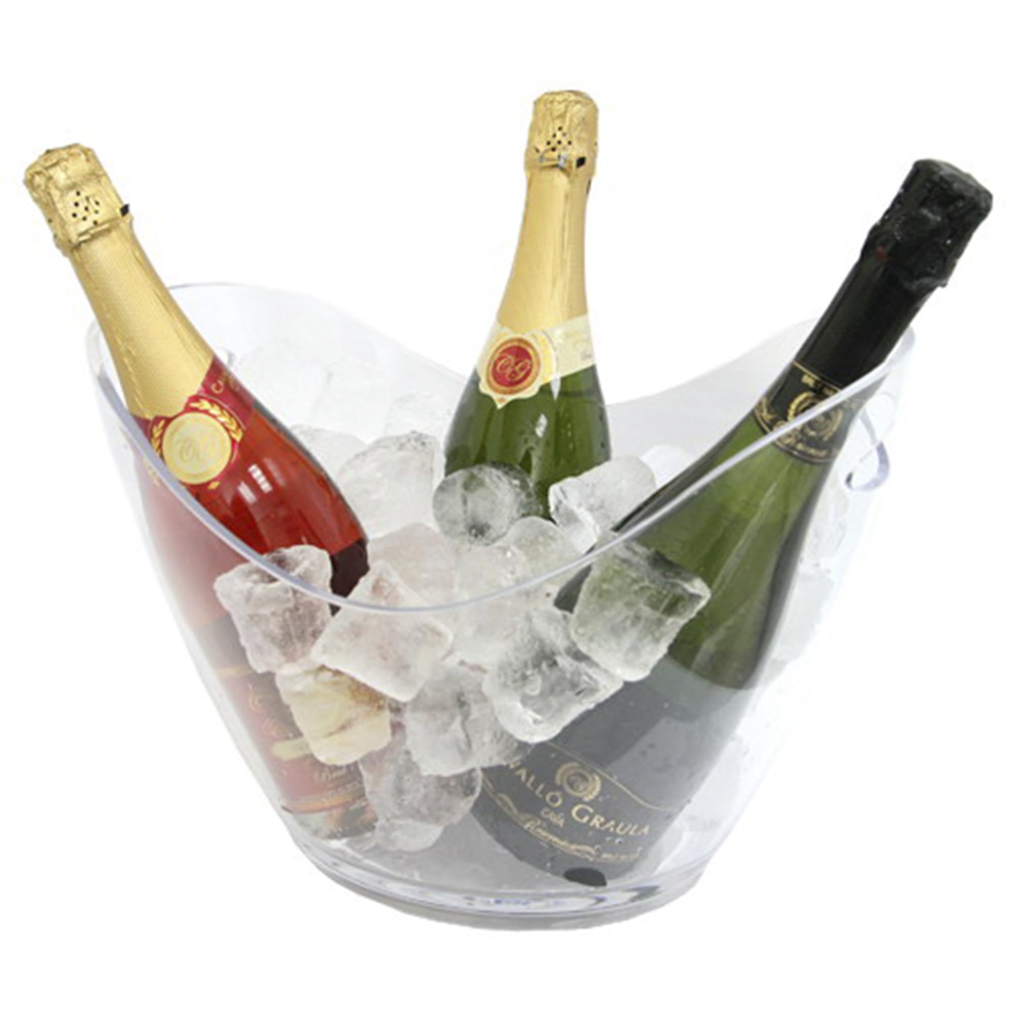 macfly Cubitera para Botellas Metacrilato - Enfriador de 4/5 Botellas de Vino, Cervezas, Champán y Refrescos, Cubitera Grande 4/5 Botellas, Champanera Grande, Cubitera y Enfriador Grande, 35x26x21cm