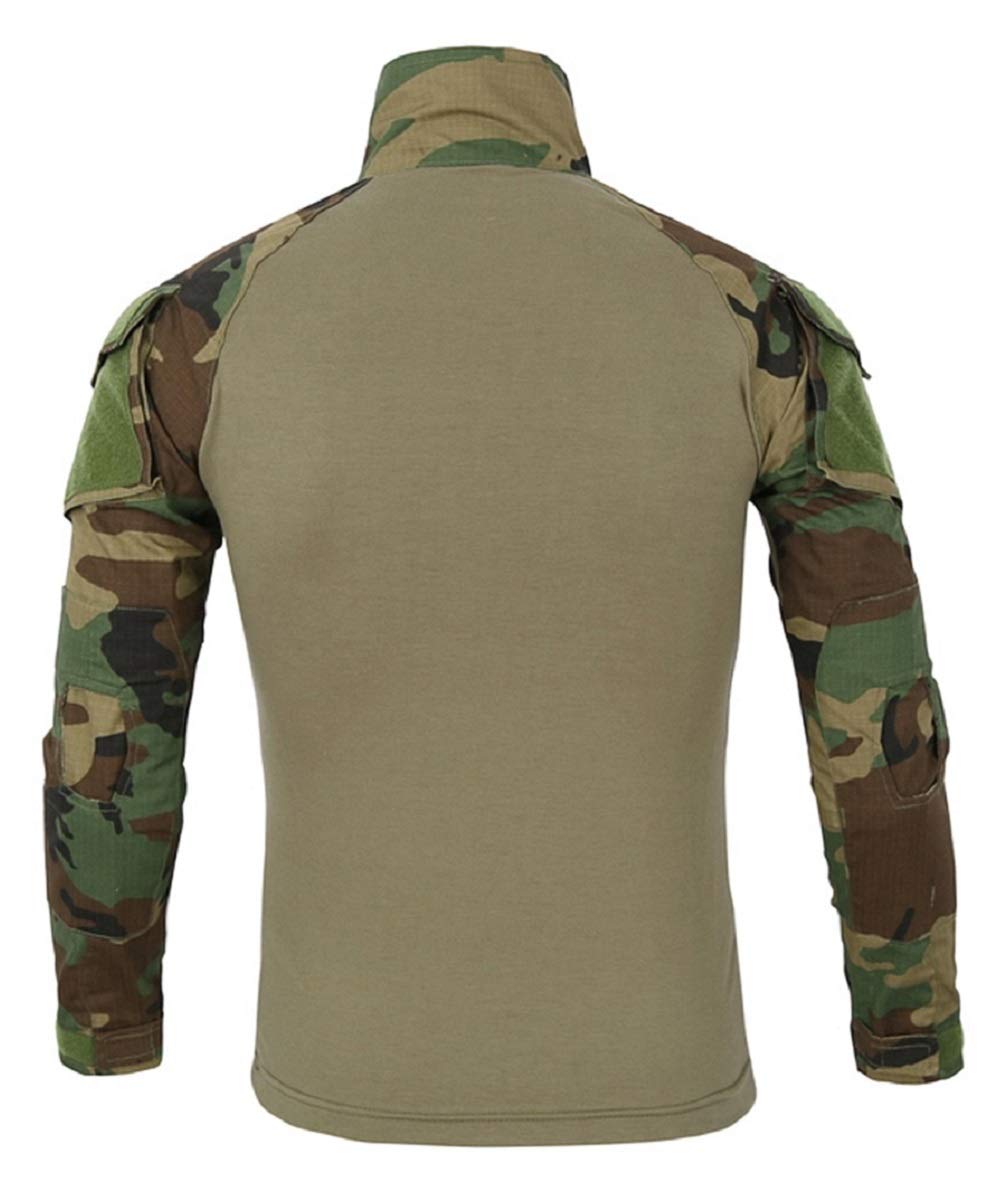 Chemise de Combat Militaire Homme Airsoft Shirt Tenue Camouflage Uniforme Tactique Séchage Rapide à Manches