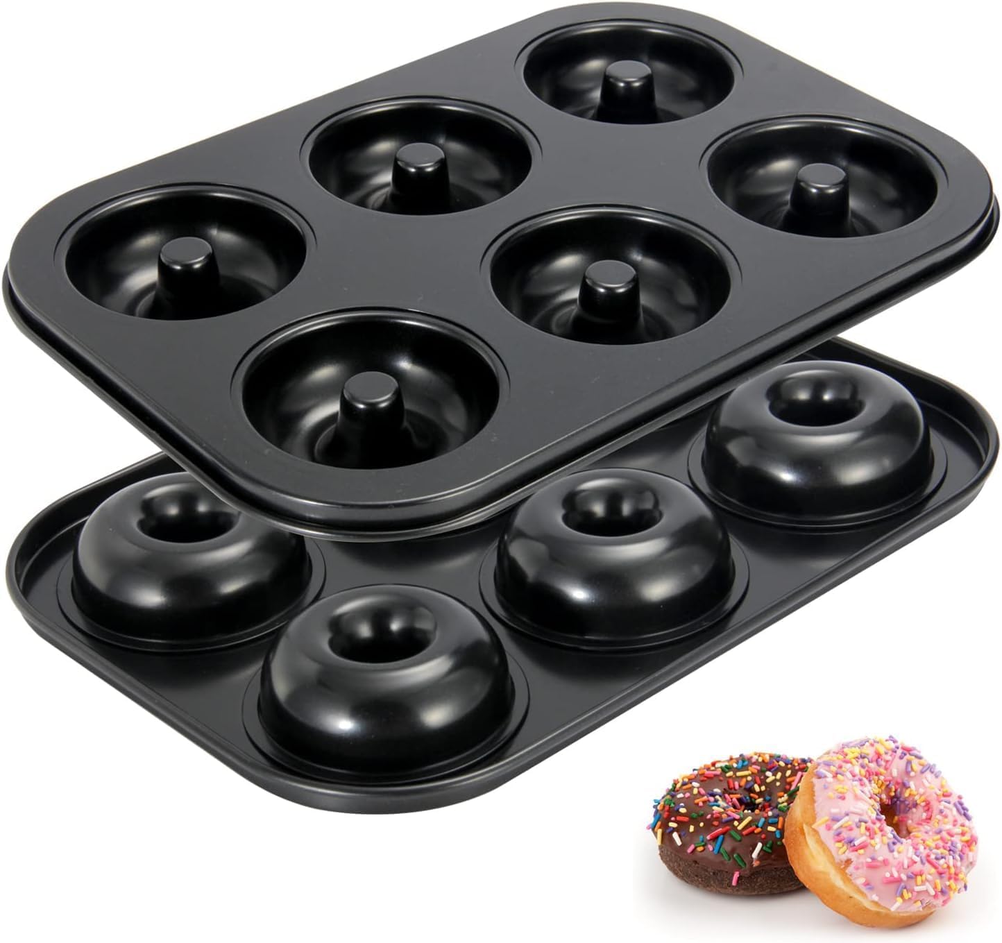 Donut Mould for Baking, 6 Cavity Donut Pan, SGS Certified Quality, Suitable for Microwave, OTG Oven, Dishwasher Safe (Pack of 1)