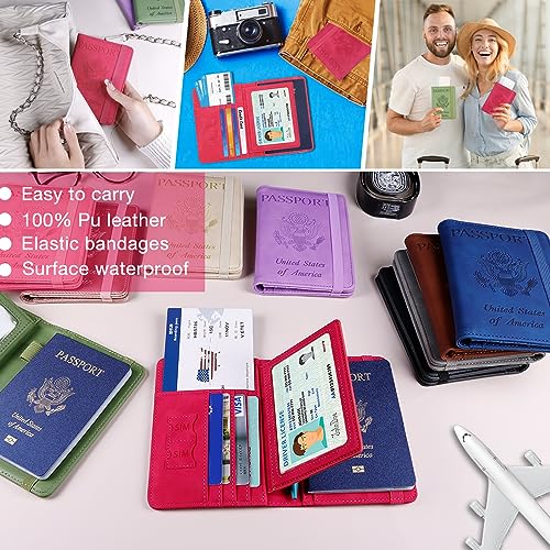 Image of Melsbrinna Rfid Passport Holder for Travel women /Men, Cute Passport Wallet Rfid Blocking Card Slots, Rfid Passport Cover /CaseTravel Wallet, Passport Book Holder (1, Red5)