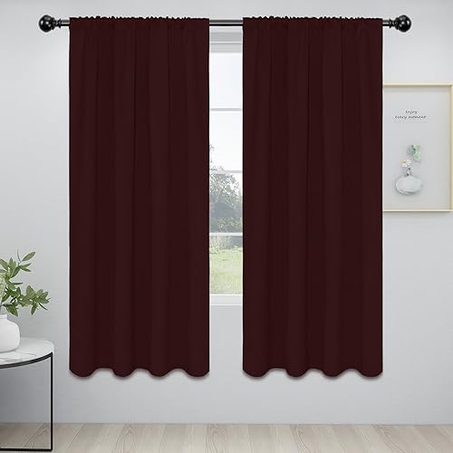 Miniatura 102 de Easy-Going Cortinas opacas con bolsillo para barra para dormitorio, cortinas de ventana para oscurecer la habitación para sala de estar, cortinas de