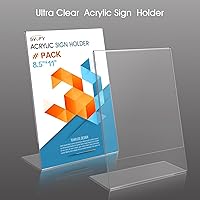 Vista 3 de Soporte de acrílico para letreros – 8.5 x 11 pulgadas, soportes de plástico acrílico para literatura, paquete de 12 soportes para letreros