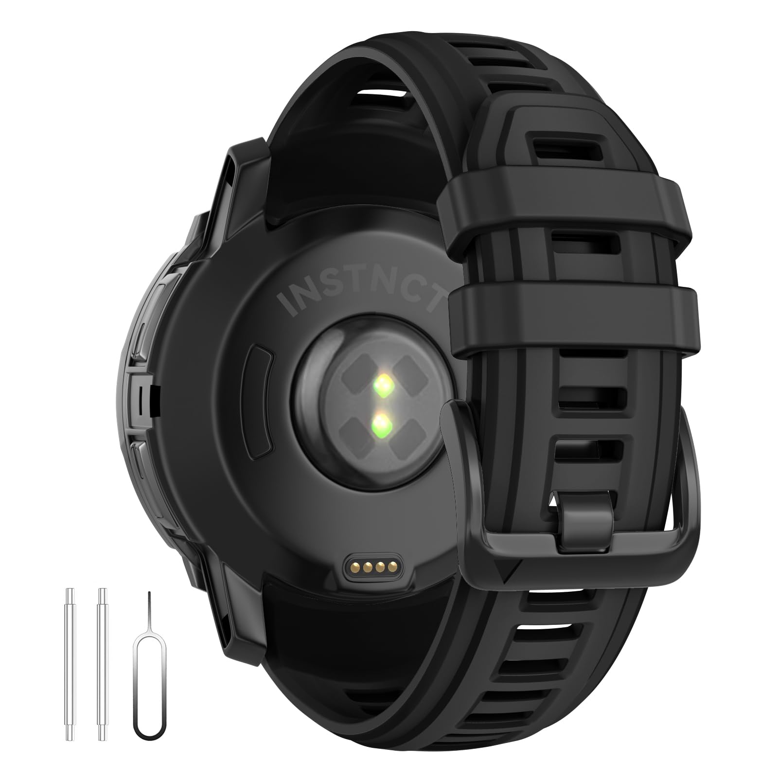 Watch Strap for Garmin Instinct 3 Amoled 50mm/Instinct 3 Solar 50mm, 26mm Silicone Replacement Watch Band