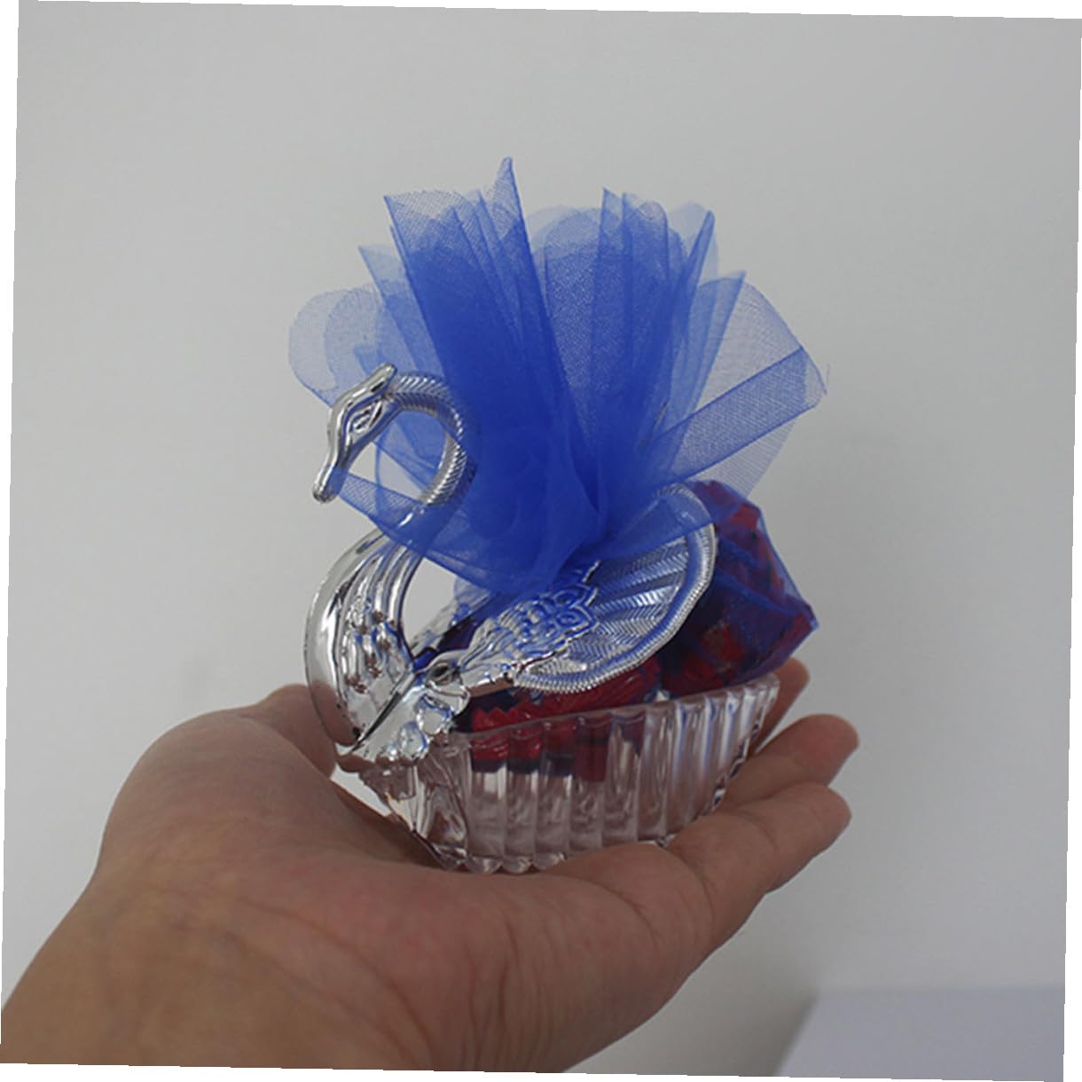 HOMSFOU Scatoline per Bomboniere Matrimonio 24 Pezzi in Acrilico Argento Stile Europeo Confezioni Regalo Texture Eccellente e Sicurezza Garantita