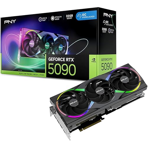 PNY NVIDIA GeForce RTX™ 5090 Epic-X™ ARGB OC Triple Fan, Graphics Card (32GB GDDR7, 512-bit, Boost Speed: 2625 MHz, PCIe® 5.0, HDMI®/DP 2.1, 3.5-Slot, NVIDIA Blackwell Architecture, DLSS 4)