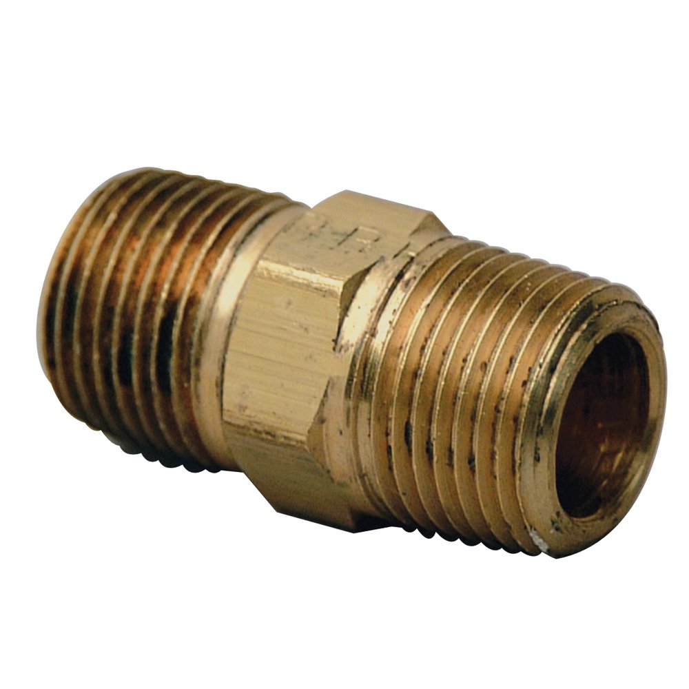 Brasscraft PHN-4 1/4 by 1/4 Hex Nipple, Rough Brass