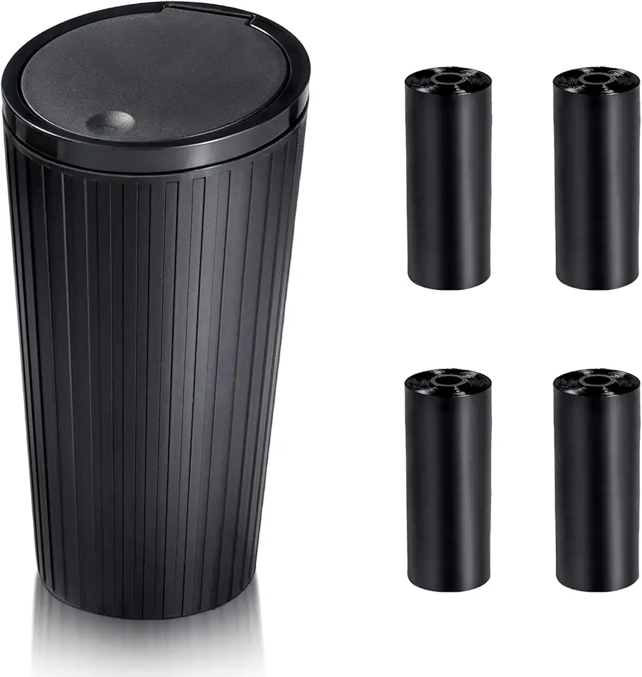 Bilskräpkorg med lock och soppåsar