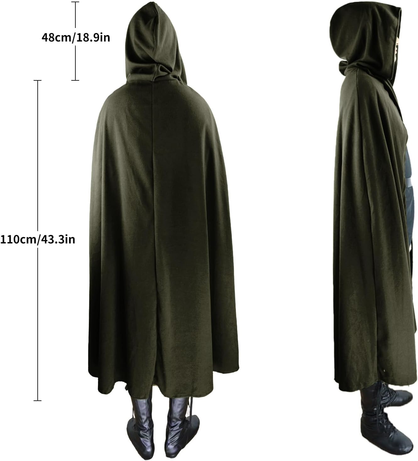 Renaissance Hooded Cape Vintage Cloak Medieval Cloak with Hood Halloween Medieval Cosplay Cloak - Image 5