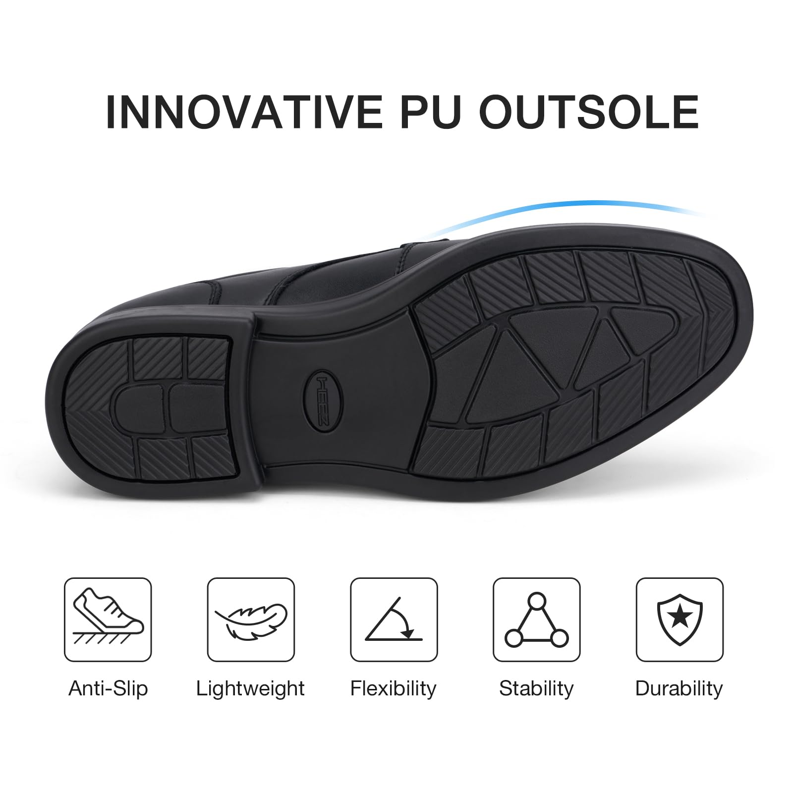 HEEZ Zapatillas Vestir Homre Zapatos Oxfords Derby Cordones Clásico Zapatos de Traje Cómodos Formales Boda Zapatillas Piel Negocios Negro Marrón EU 40-46