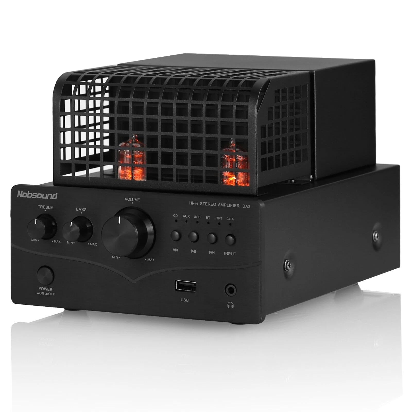 Nobsound wzmacniacz lampowy HiFi, odbiornik Bluetooth, adapter koncentryczny/optyczny, odtwarzacz U-Disk, wzmacniacz audio do głośników pasywnych/PC/TV