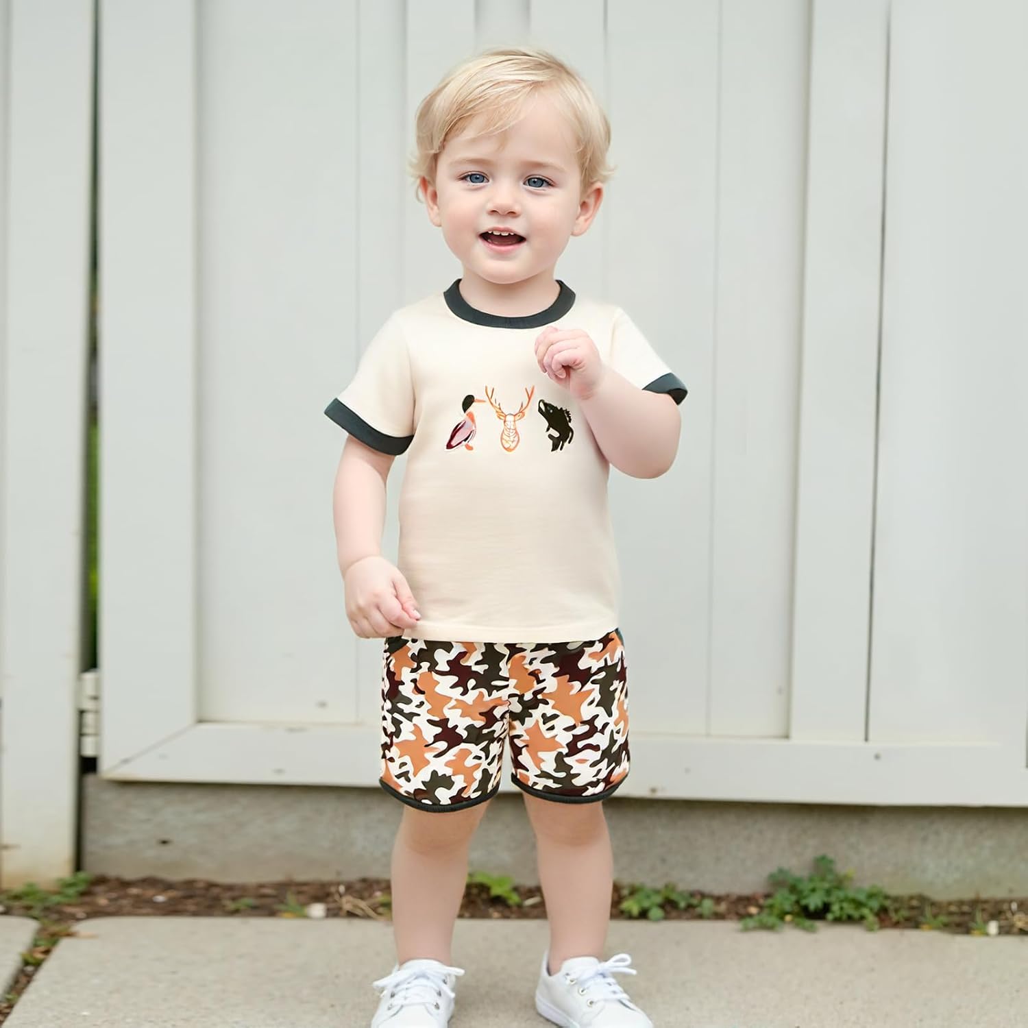 Kaipiclos Baby Boys Clothes Toddler Summer Outfits Short Sleeve Duck Print Pocket T-Shirt Tops and Shorts Farm Baby Clothes - Image 3