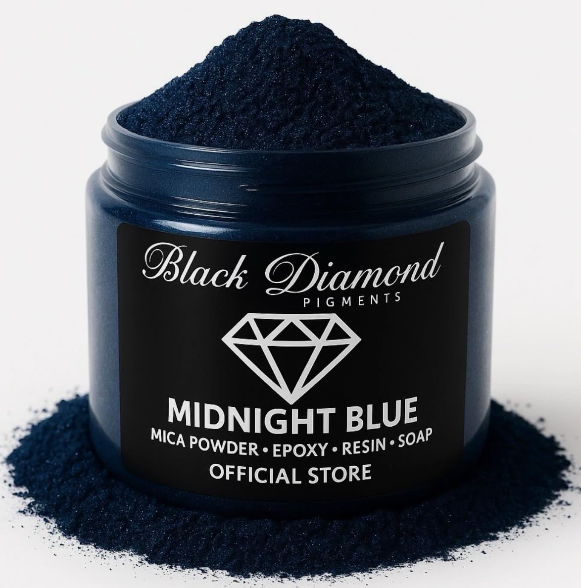 Black Diamond Pigments® | (Midnight Blue) Pigment is a Premium Professional, Non-Toxic mica with unrivaled Color Saturation That Blends with epoxy Resin, Nail Polish, Slime, Lip Gloss and Acrylic