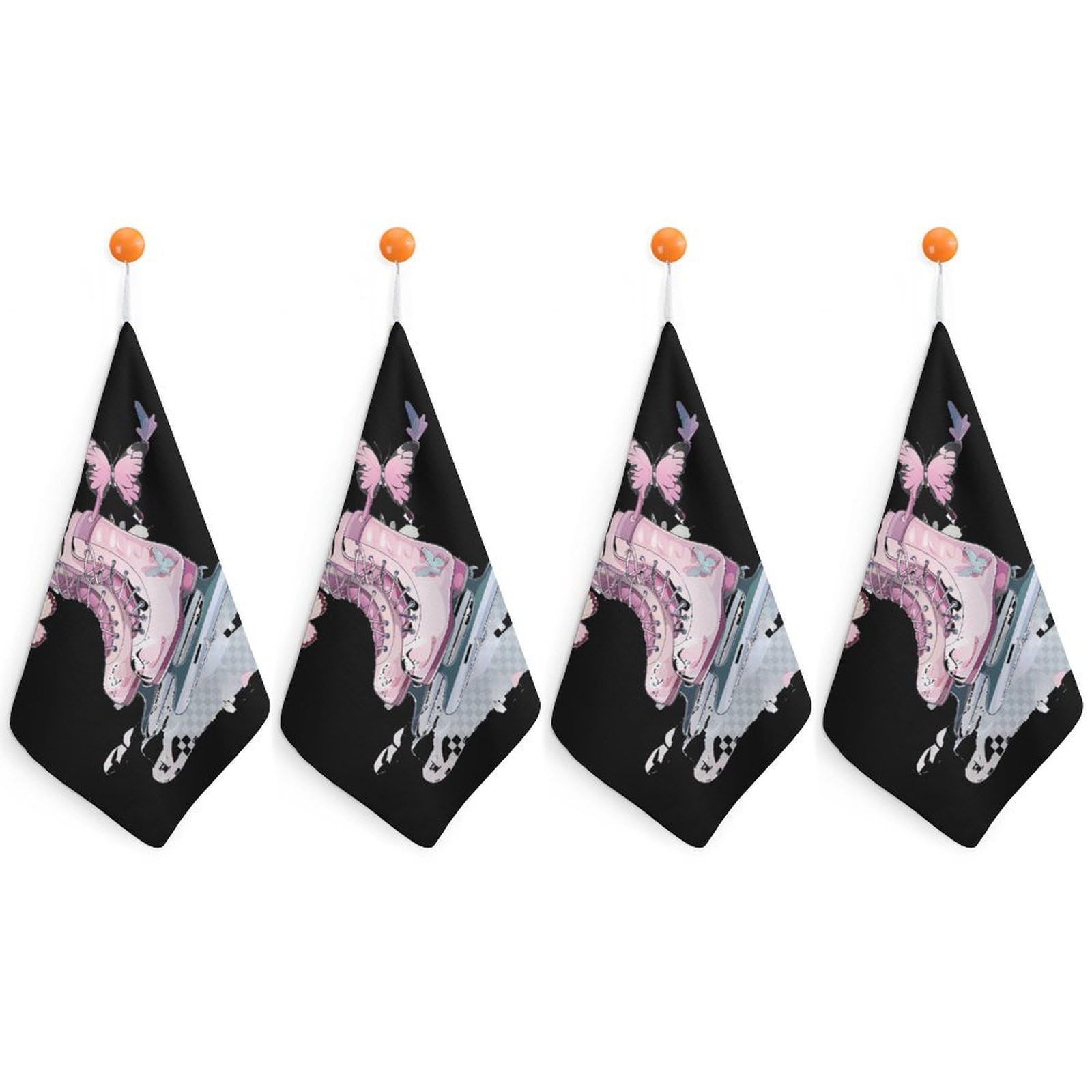 TXFBTRFSA Ice Skate Figure Skating Skater Hand Towels with Hanging Loop Kitchen Towel Handkerchiefs Cleaning Cloths