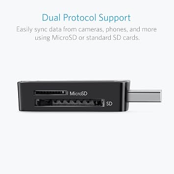 Anker USB 3.0 SD Card Reader, 2-in-1 for SDXC, SDHC, MMC, RS-MMC, Micro SDXC, Micro SD, Micro SDHC, UHS-I Cards - CardReader, Micro SD Card Reader (Pack of 2)