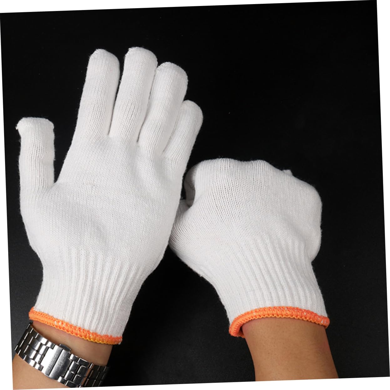 iplusmile Moufles de Travail en Nylon et Fil de Coton Blanc Lot de 24 Paires Antidérapants pour Protection Industrielle et Divers Types de Travaux