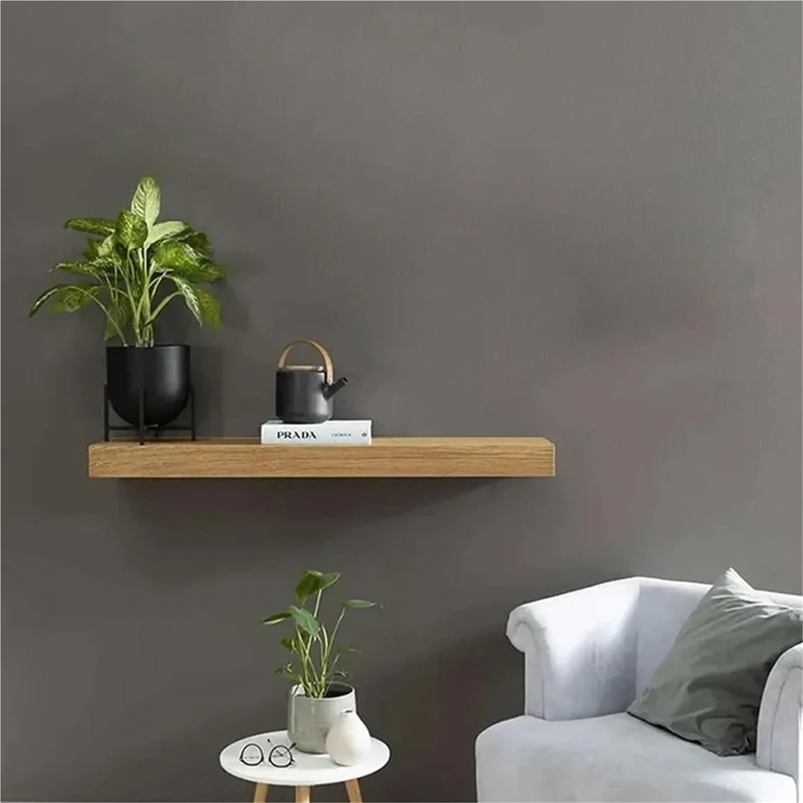 Étagère Murale à Tiroir Secret En Bois - Compartiment Caché Avec Couvercle Rabattable, Style Flottant (Couleur Bois)