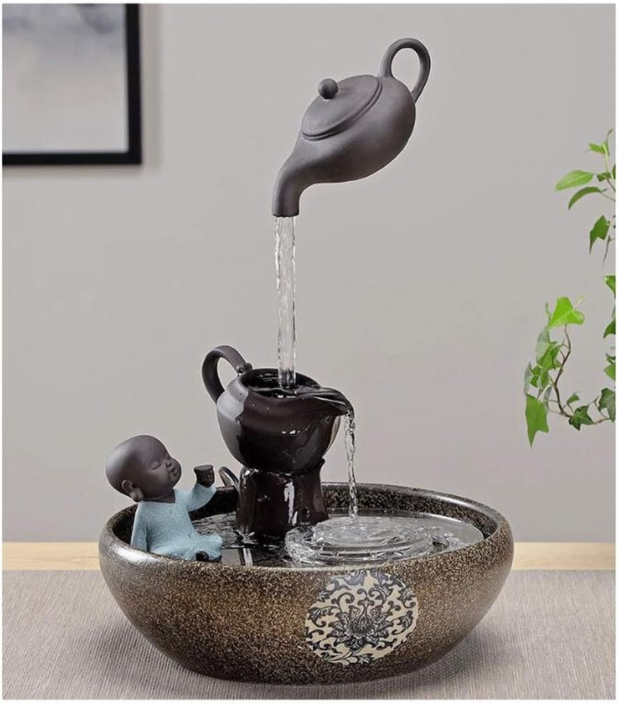 Amazon Co Jp インテリア卓上噴水 屋内噴水中国スタイルの水の水槽加湿器風水デスクトップの泉装飾リビングルームオフィスの装飾を実行しますデスクトップの泉 室内噴水 サイズ 11 4 17inches ホーム キッチン