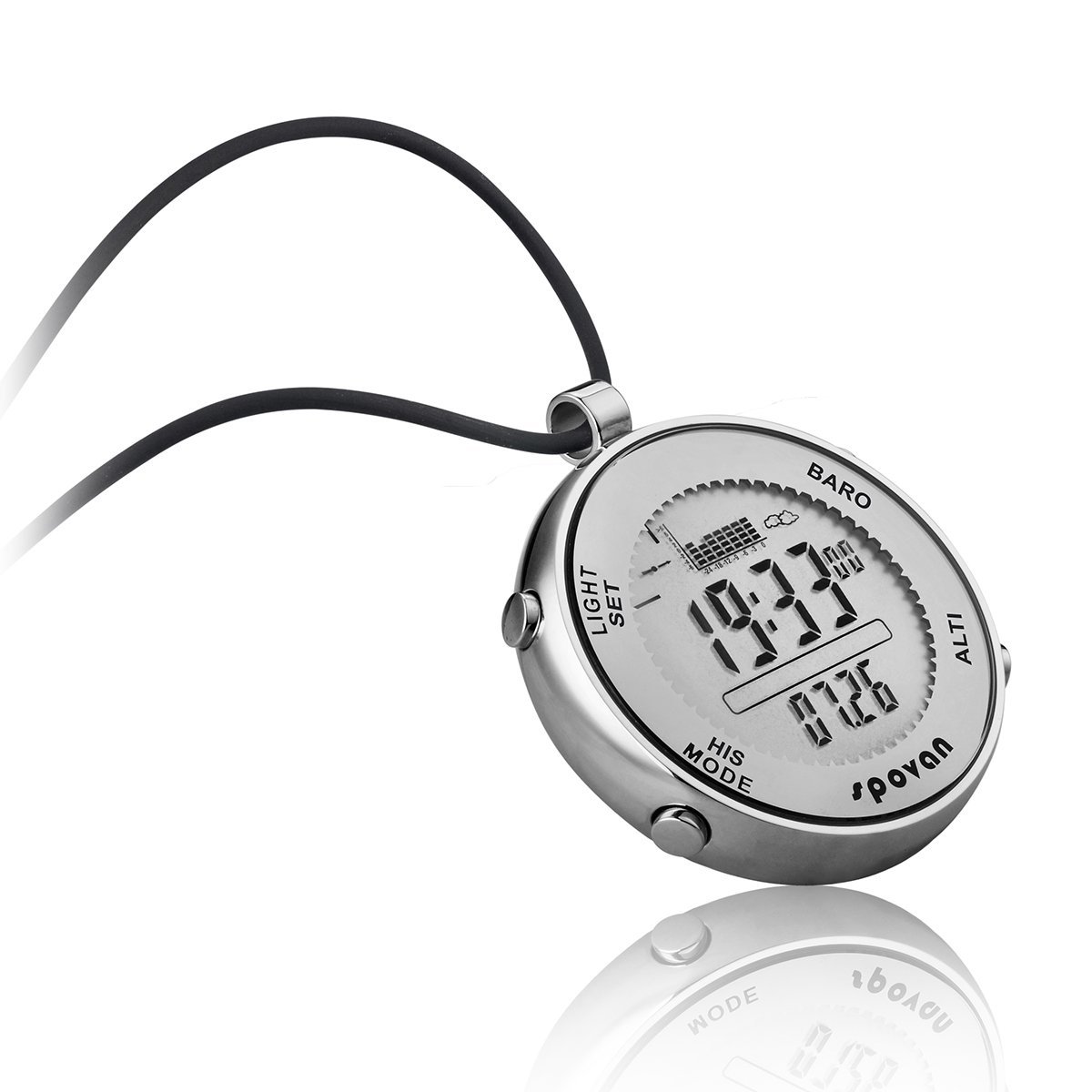 JUSHENG Spovan SPV600 Outdoor Impermeabile Pesca barometro Digitale Unisex Orologio da Tasca Adatto per Arrampicata da Pesca Concorrenza e Altri Sport