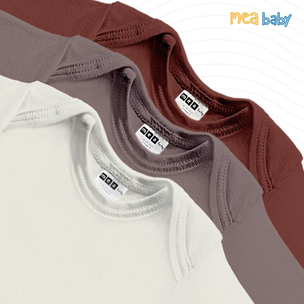 MEA BABY Body unisex per neonato, maniche lunghe, 100% cotone, confezione da 5 pezzi
