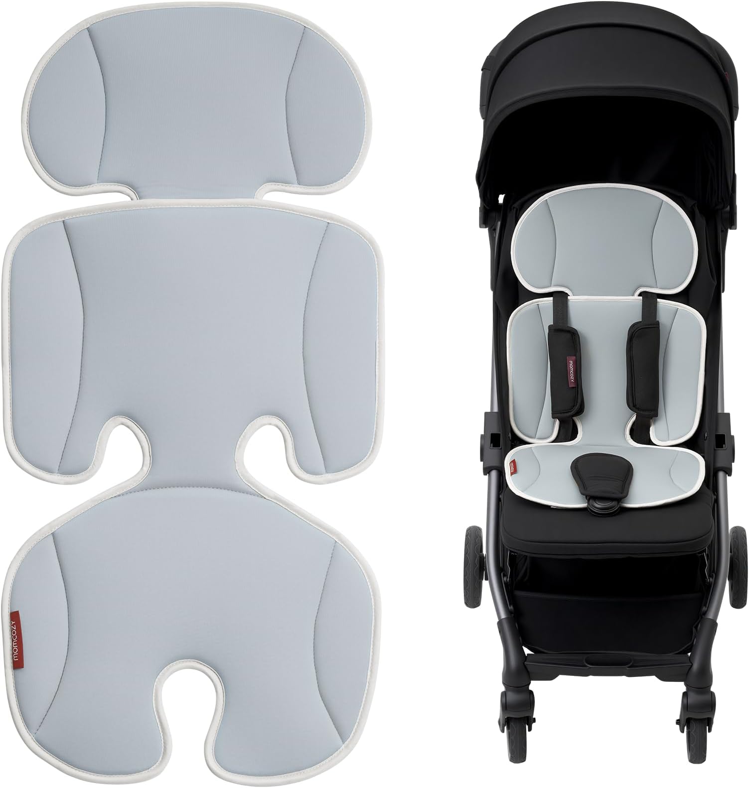 Momcozy Stroller Cooling Pad | Universal Soft Cooler Pad, Breathable & Adjustable Car Seat Liner | Detachable 2-Piece Cooling Cushion | Fits Strollers, Car Seat, High Chair, Bassinet, Swing