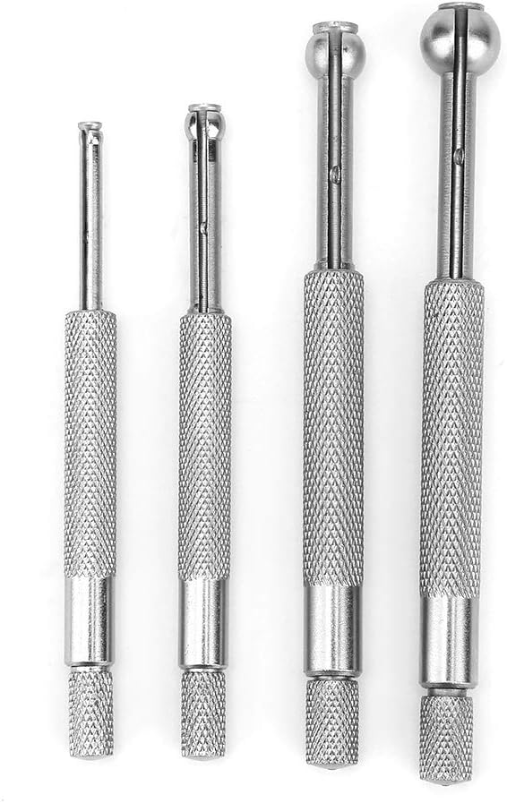 Ball Type Small Telescopic Gage,Telescoping Bore Gauge Micrometer Kit Hole Set Joint 3-13mm Adjustable Manganese Steel Inner Diameter for Measuring Gap Width or Thickness