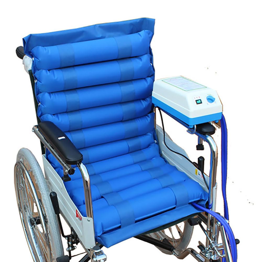 Alternating Pressure Air Mattress with Pump, Inflatable Wheelchair Seat Cushion 100 X 48 X 7.5cm, Ideal for Pressure Ulcer Prevention and Relief for Postoperative Patients