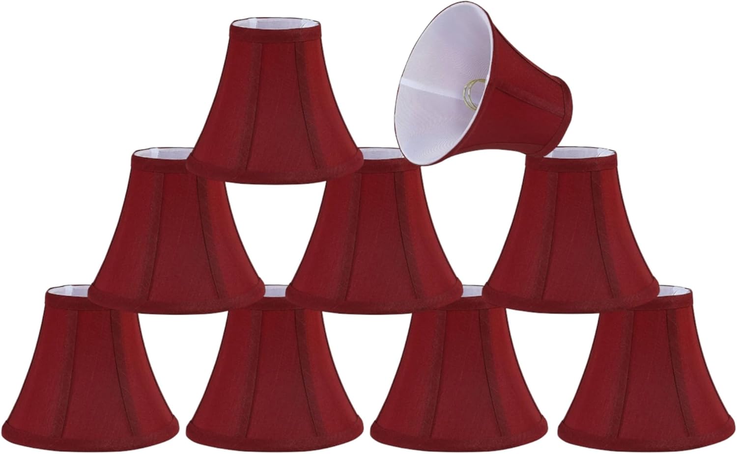 Aspen Creative 30050-9A, Bell Clip-On Chandelier Lamp Shade, Rust, 3" Top x 6" Bottom x 5" Slant Height, Set of 9