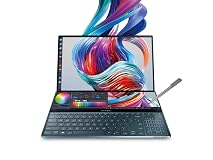 Asus ZenBook Pro Duo UX581 15.6” 4K UHD NanoEdge Bezel Touch, Intel Core i7-9750H, 16GB RAM, 1TB PCIe SSD, GeForce RTX 2060, Innovative Screenpad Plus, Windows 10 Pro, Celestial Blue, UX581GV-XB74T