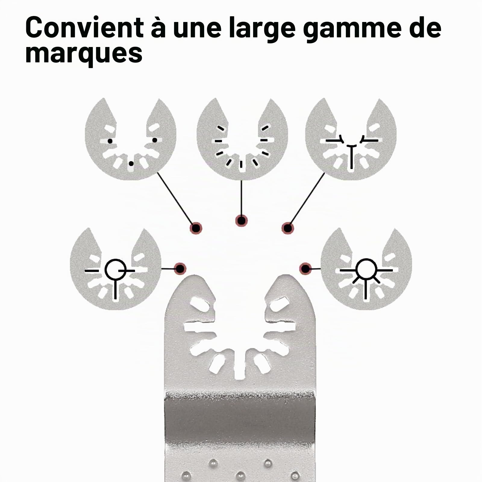 NIYATA Lot de 6 lames diamantées pour outil multifonction, lame oscillante pour outil multifonction de retrait de coulis, lame de retrait de coulis diamantée, lame multifonction pour maçonnerie pour