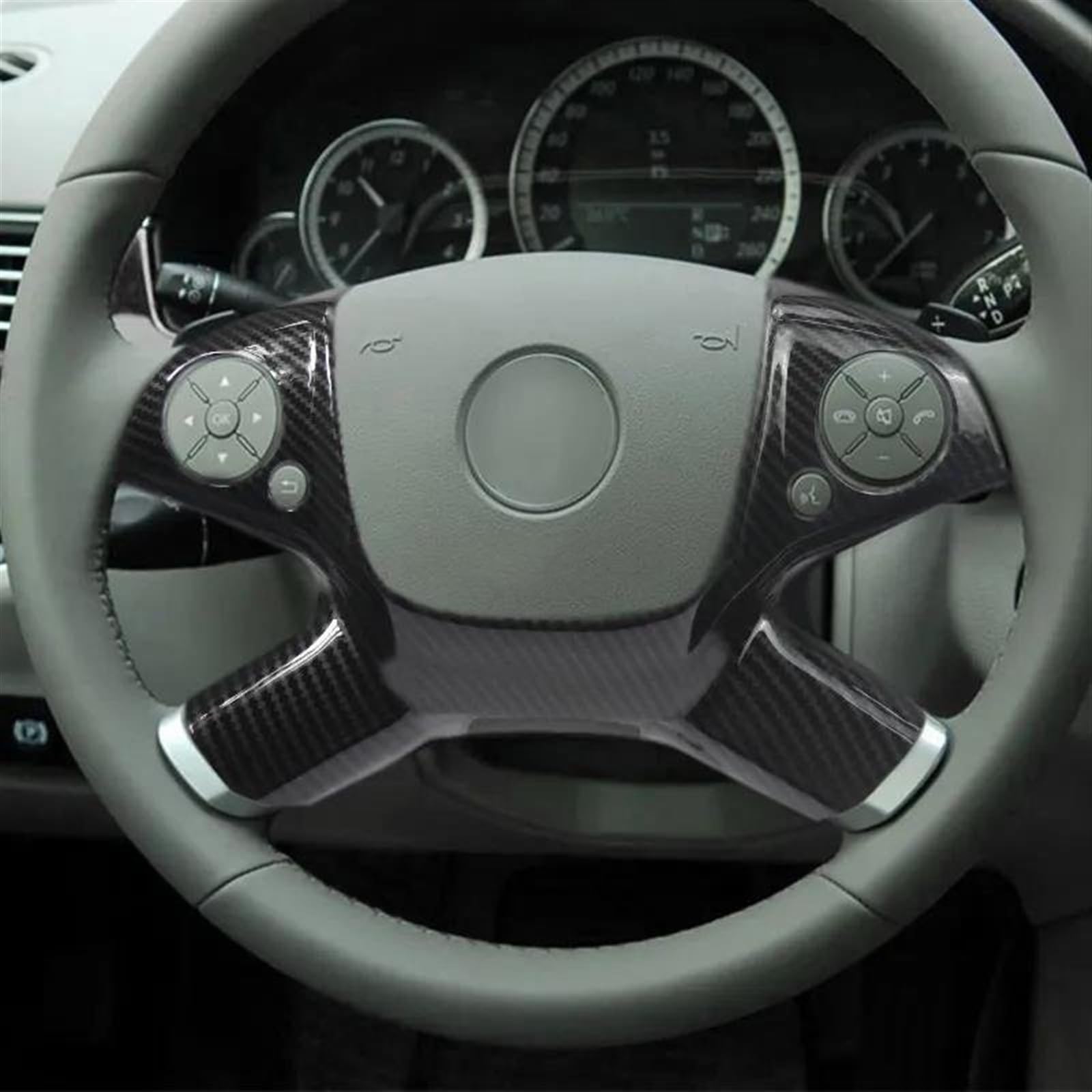 Compatible With Mercedes For Benz For E Class W212 W207 2009 2010 2011 2012 2013 Car Steering Wheel Decorative Protective Frame Cover Sticker Accessories