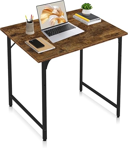 Escritorio para computadora, escritorio de oficina de 32 pulgadas con marco de metal, escritorio de oficina en casa, estilo moderno y simple para